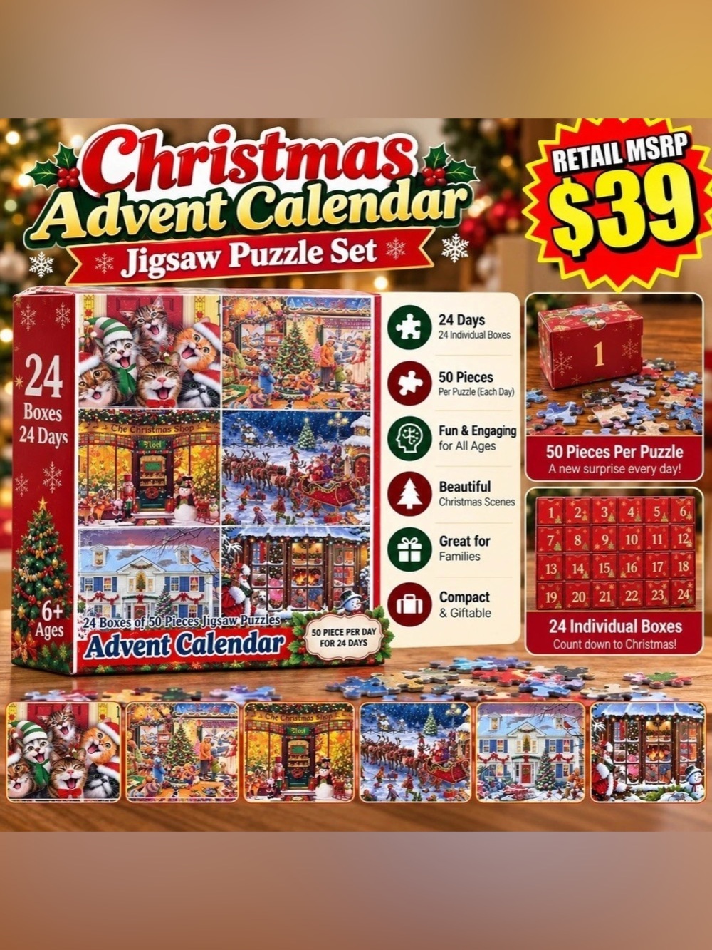 Christmas Advent Calendar Puzzle Set